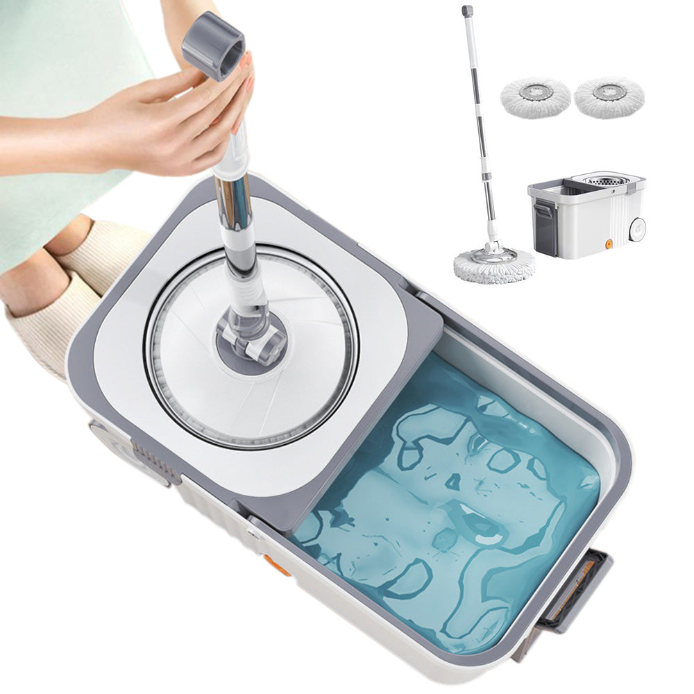 Household Spin Mop with Detachable Bucket and Hands-Free Cleaning System