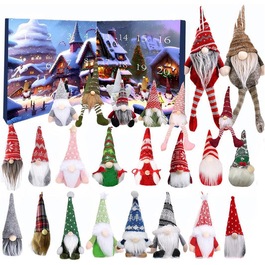 24 Days Christmas Countdown Calendar with Gnome Dolls