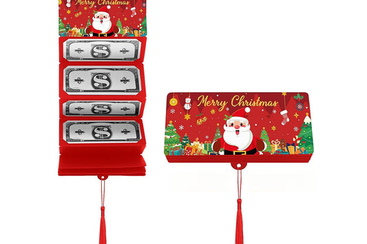 10-Slot Foldable Christmas Red Envelope with Foil Stamping