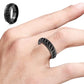 Fidget Rings Anxiety Spinner Rings Stainless Steel Chain Rings-Black