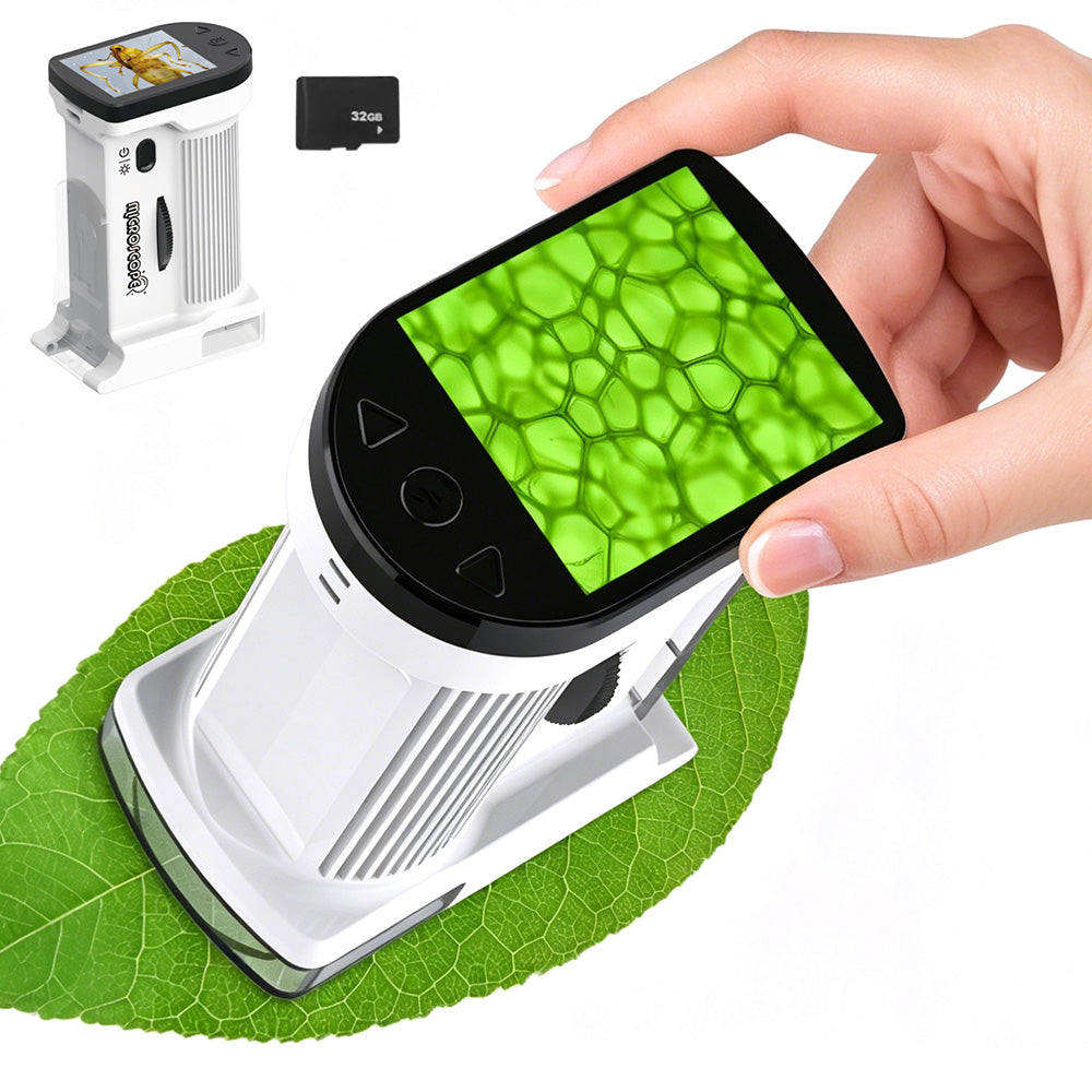 Portable Microscope for Little Ones with 1000X Magnification HD Screen and Rechargeable Educational Toy
