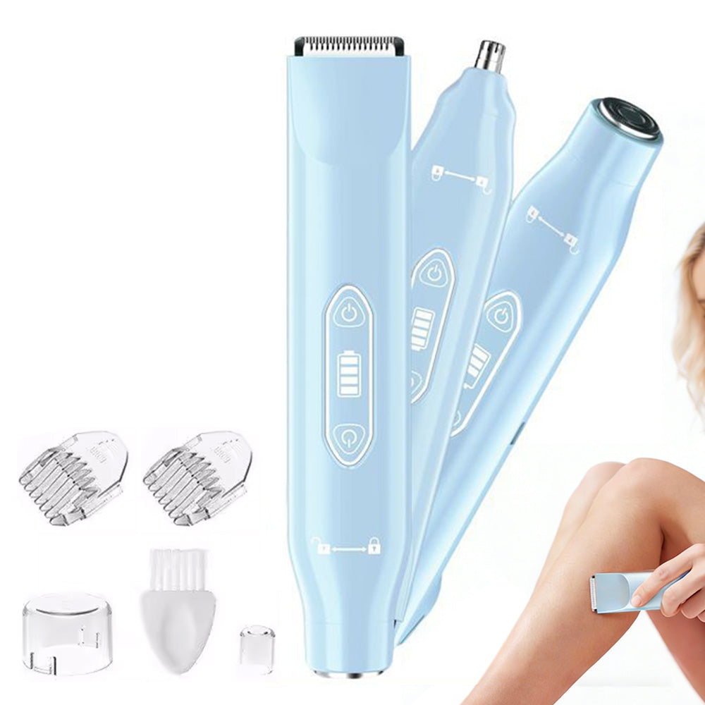 3-in-1 Electric Shaver Nose Hair Trimmer for Face Body Bikini Underarm and Legs