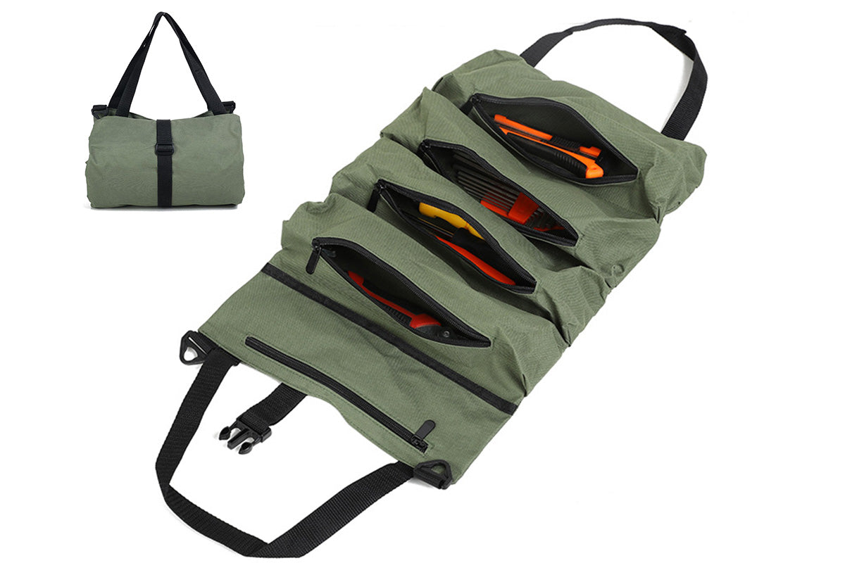 5 Pockets Tool Roll Organizer Bag Oxford Cloth Storage for Mechanics