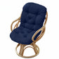 Solid Twill Swivel Rocker Chair Cushion High Back Water Resistant Pad-Navy