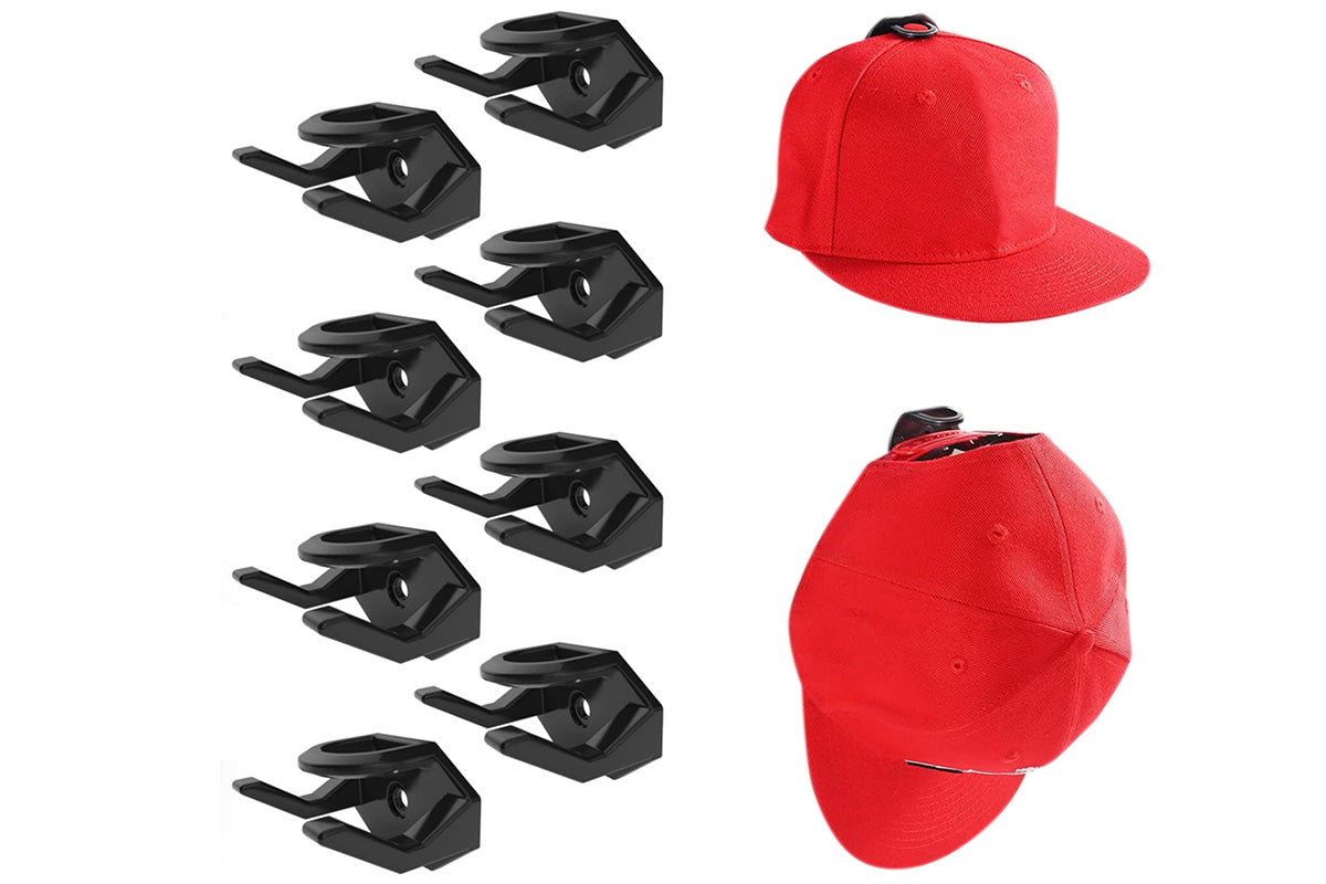 10 Pack Adhesive Hat Hooks for Wall Strong Hat Rack for Baseball Caps No Drilling Hat Organizer Display