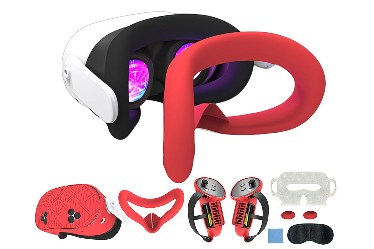 7-Piece Silicone Protective Case Set for Meta Quest 3S VR Headset Accessories