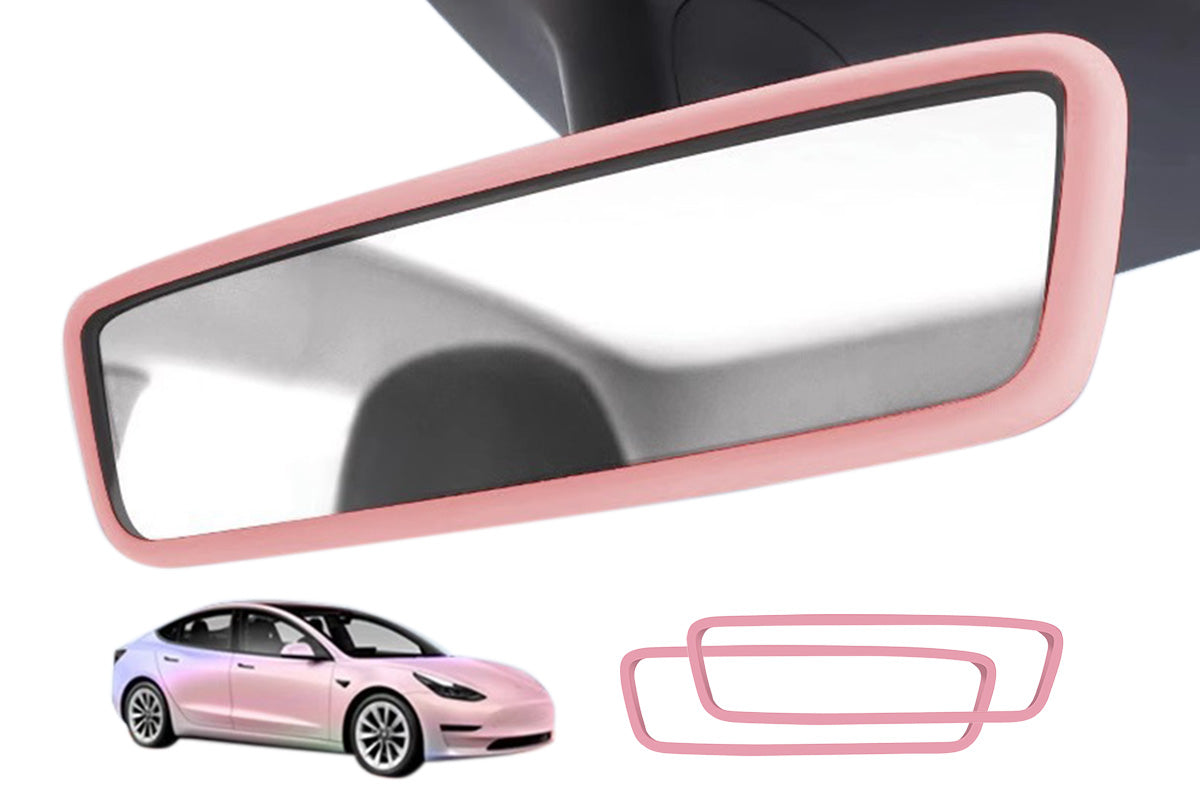 2PCS Car Rear View Mirror Protector Frame Silicone Auto Rearview Edge Protection Cover For Model 3 Model Y