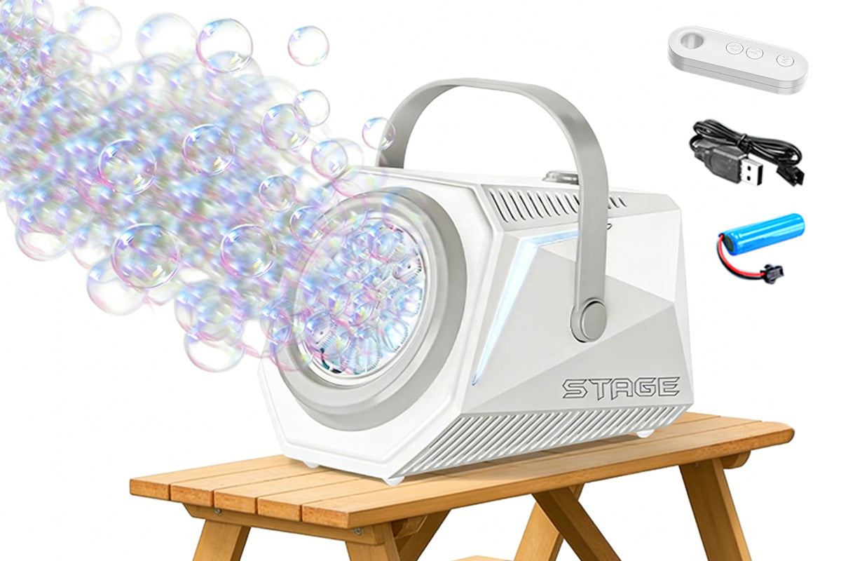 Portable Automatic Bubble Maker Machine Blower LED Light for Parties Wedding