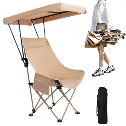 Camping Chair with Canopy Folding Outdoor Chair for Fishing Beach