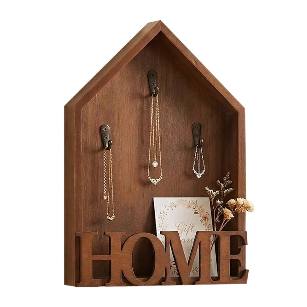 Vintage Key Holder Wall Mount with 3 Metal Hooks Key Rack for Entryway Living Room