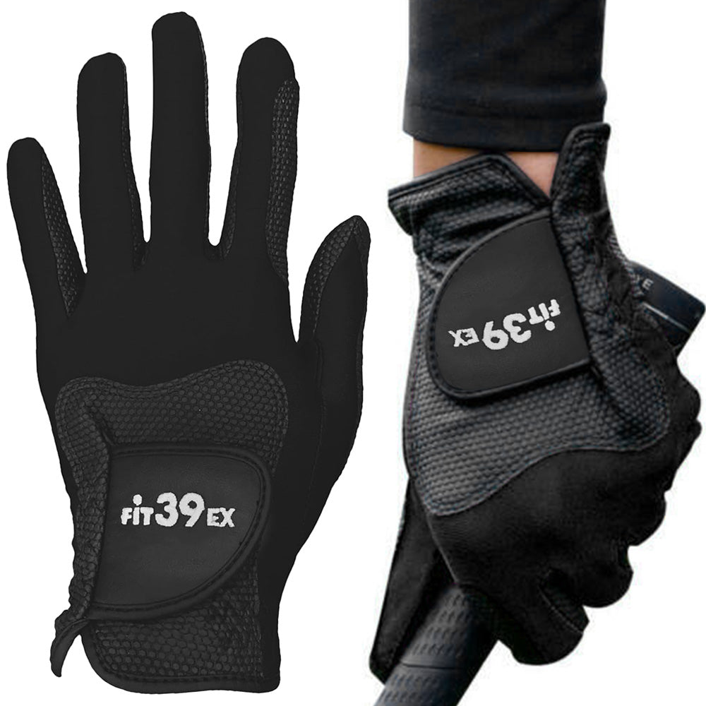 Stretch Breathable Washable Golf Glove with Slip Resistant Grip for Men Women-Black