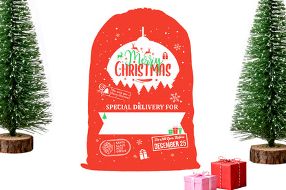 2Pcs Christmas Gift Canvas Bags Santa Sacks Drawstring Christmas Bags