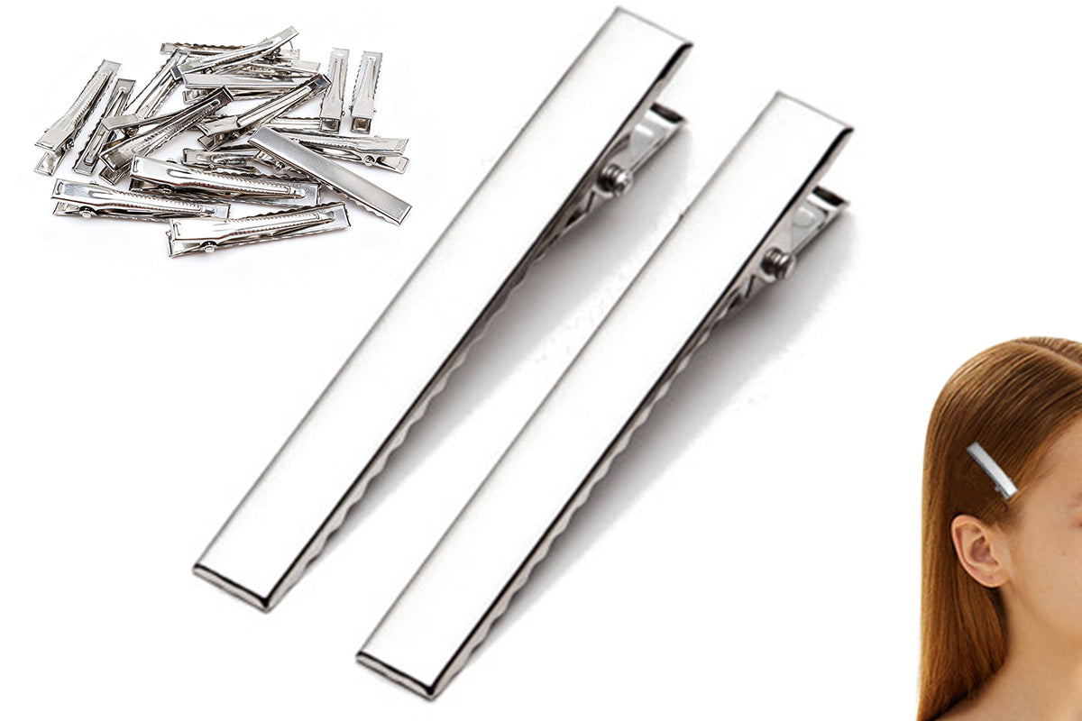 100-Piece Silver Metal Hair Clips for Women