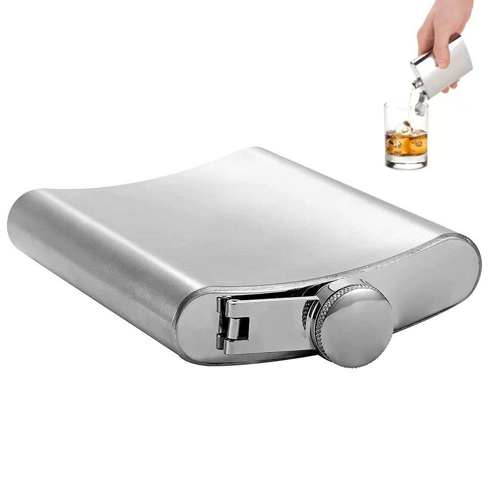 Stainless Steel Hip Flask for Men Portable Leak Resistant Pocket Liquor Bottle for Outdoor Travel