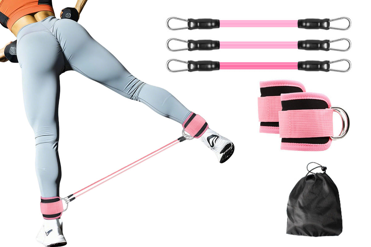 Ankle Resistance Bands Set with Cuffs Leg and Glute for Home Gym Workout