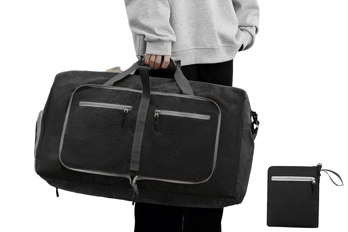 Large Foldable Travel Duffel Bag Carry On Shoulder Duffle Bag With Shoe Compartment