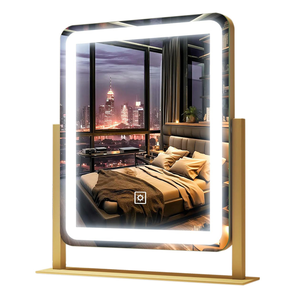 Vanity Mirror LED Lighted Makeup Mirror with 3-Color Lighting and Dimmable