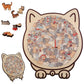 135 Pieces Colored Cat Shaped Wooden Jigsaw Puzzle With Stand For Cat Lovers