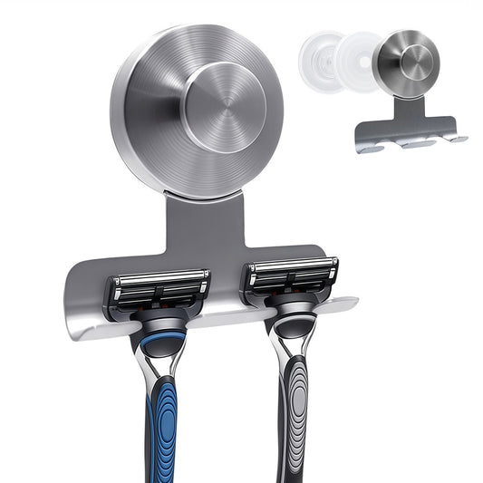 Stainless Steel Suction Cup Razor Holder Wall Mounted Bathroom Shaver Hook