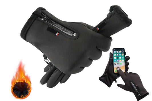 Winter Gloves Thermal Touch Screen Windproof Warm Outdoor Cold Weather for Men Women-Black