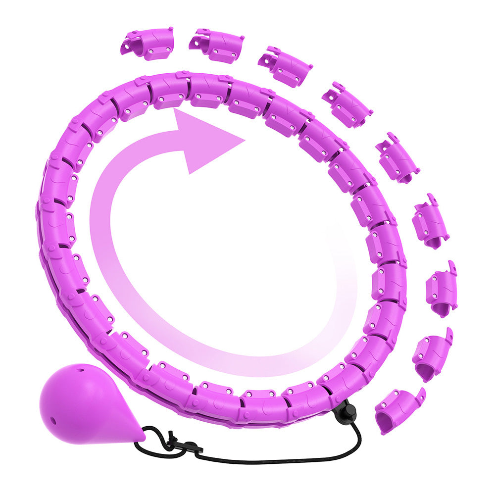 32 Section Weighted Hoola Hoop Adult Smart Hula Thin Waist Fitness Weight with Rollers
