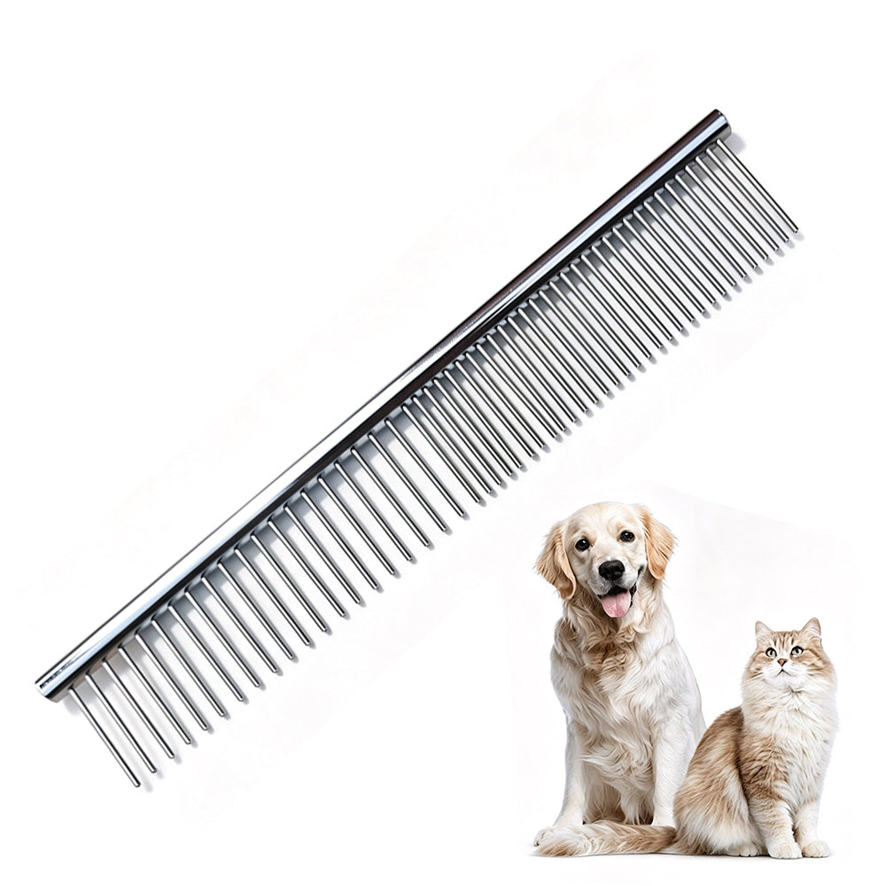 Double Sided Stainless Steel Dematting Grooming Comb for Dogs and Cats