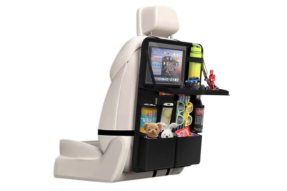 Car Backseat Organizer with Foldable Tray Table Road Trip