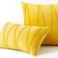 2PCS Velvet Bandage Stripe Cushion Cover Set Throw Pillow Cases for Sofa-Yellow