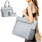 Beach Bag Large Foldable Sandproof Totes Bag With Zipper Beach Shoulder Bag