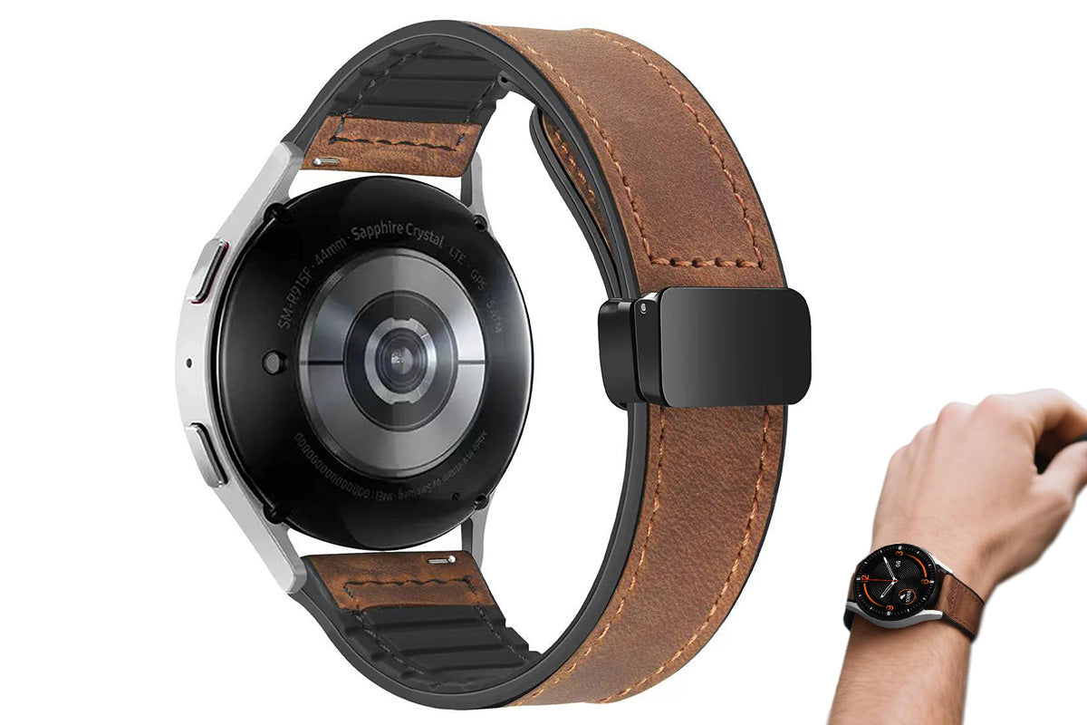 20mm Leather Watch Band Genuine Leather Strap For Samsung Huawei Xiaomi