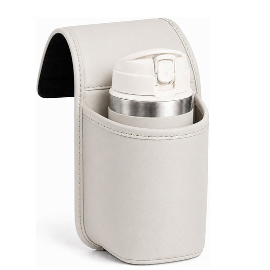 Self Adhesive PU Leather Vehicle Door Cup Holder for Bottle Cup