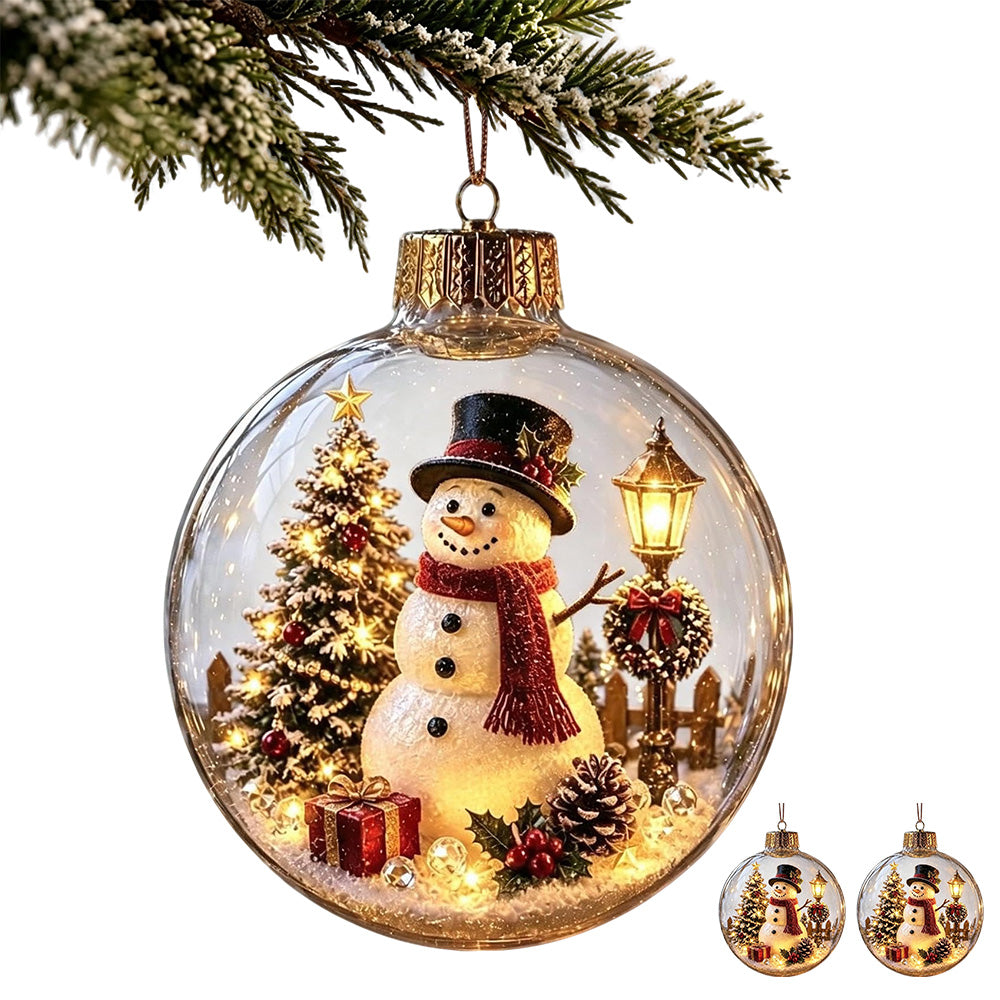 2 Pack 8cm Clear Plastic Fillable Christmas Ball Ornaments