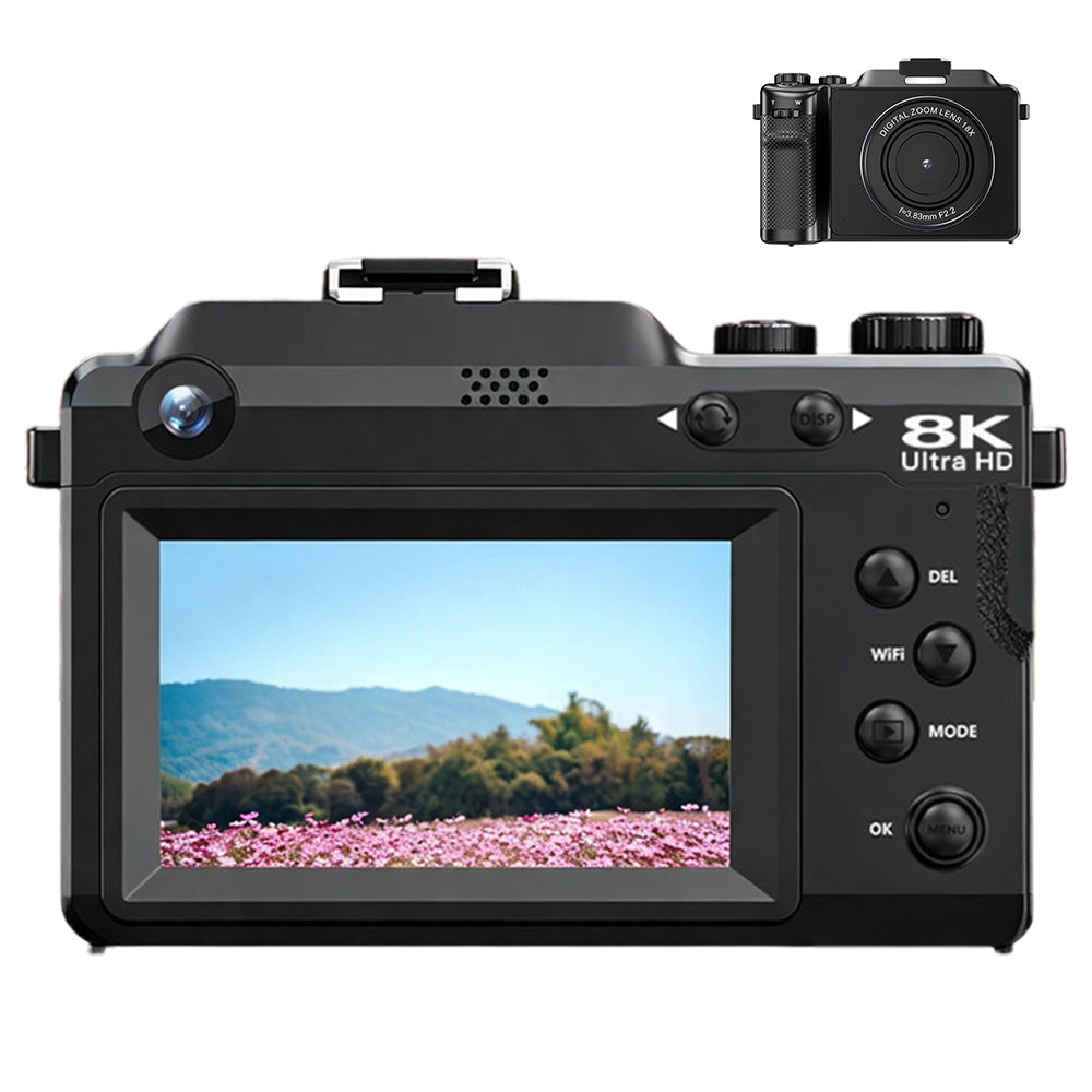 8K Digital Camera 18X Zoom Dual Lens Camera for Beginners Vlogging