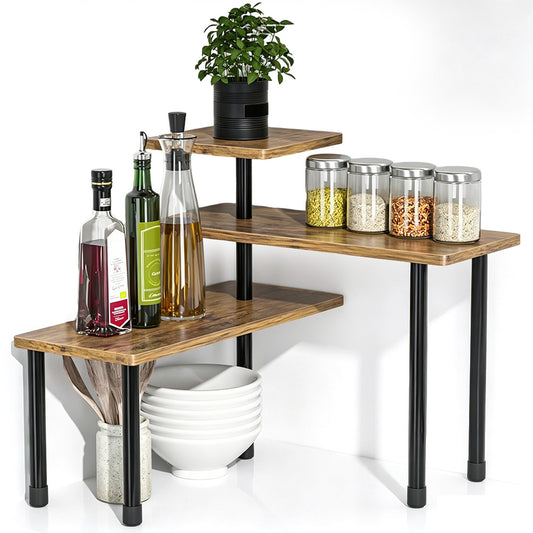 3 Tier Foldable Corner Countertop Storage Shelf