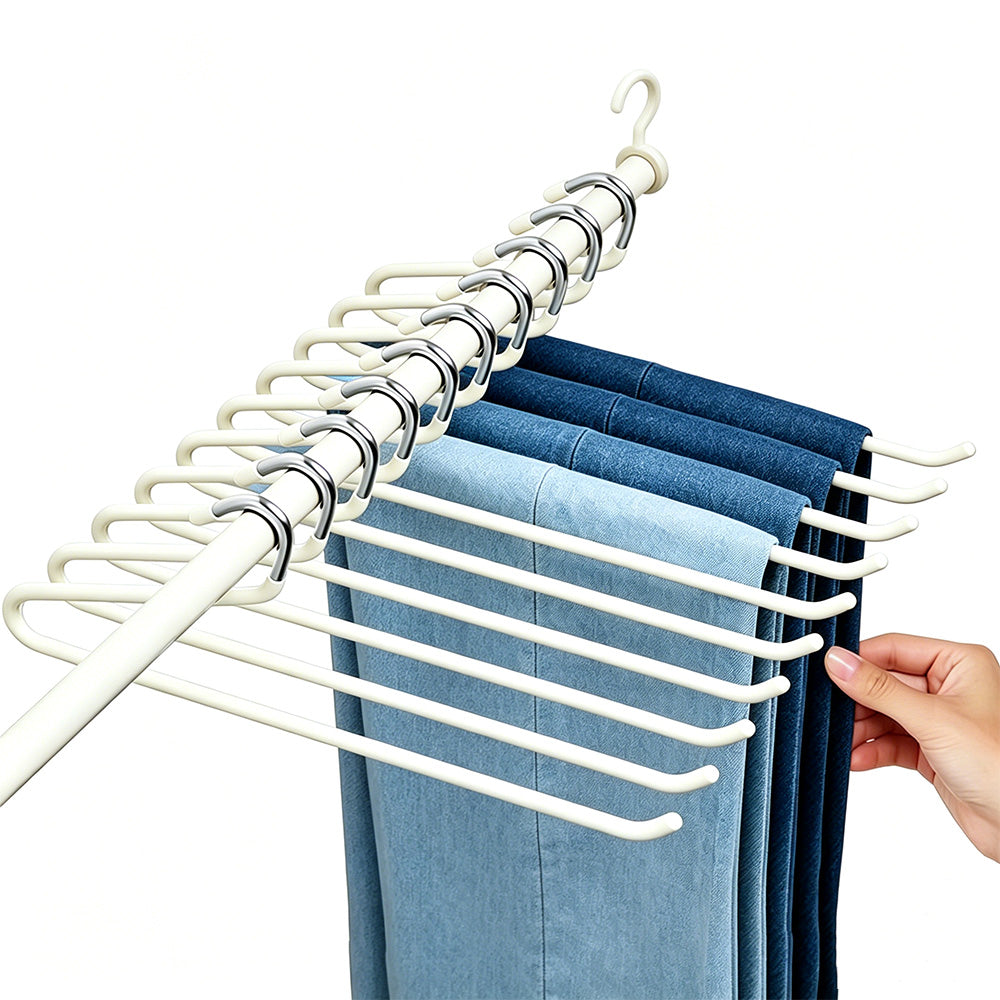10 Pack Heavy-Duty Non-Slip Pant Hangers Metal Open-End Clothes Hanger for Jeans And Blankets