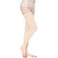 Support Stockings Open Toe High Stockings Plus Size Calf Sleeve For Unisex-Beige