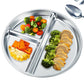 Stainless Steel Portion Control Divided Plate Balanced Lunch Meal Tray