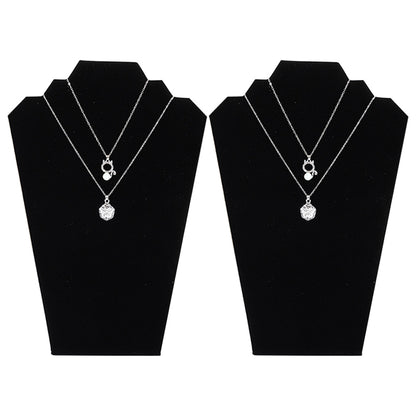 2Pcs Foldable Flannel Necklace Jewelry Bust Display Stands