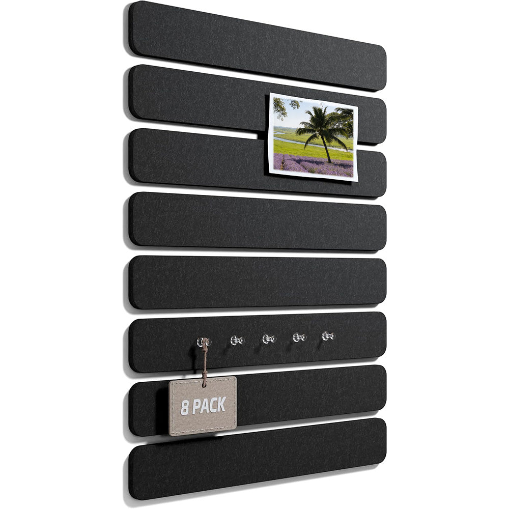 8 Pack Self Adhesive Felt Display Strips with 35 Push Pins for Wall Decor