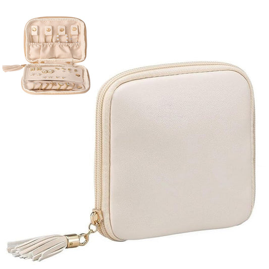 PU Multi Compartment Travel Jewelry Organizer Bag with Velvet Lining