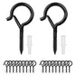 20PCS Q Hanger Hooks with Safety Buckle Windproof Screw Hooks for Hanging Outdoor Lights Plants