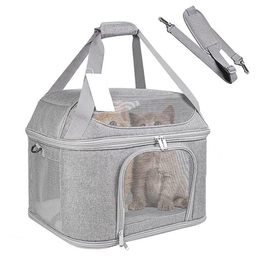 Breathable Pet Carrier Foldable Cat Travel Bag Shoulder Bag