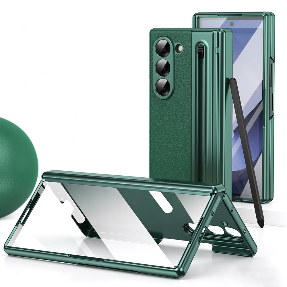 Phone Case for Samsung Z Fold 7 with Pen Holder Full Coverage Hinge Protection