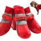 Waterproof Anti Slip Pet Shoes with Rubber Sole for Indoor and Outdoor Use-Red