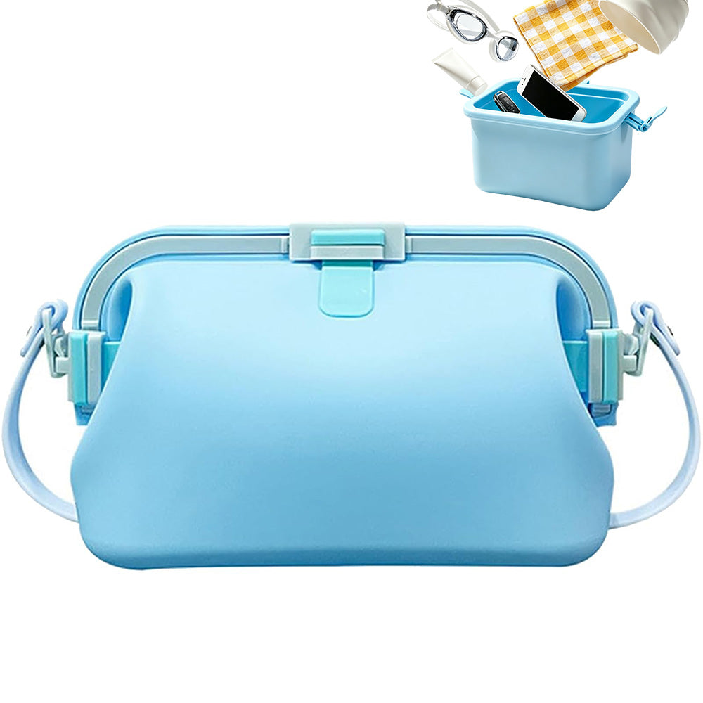 Water-resistant Foldable Silicone Beach Bag with Handle for Camping Seaside