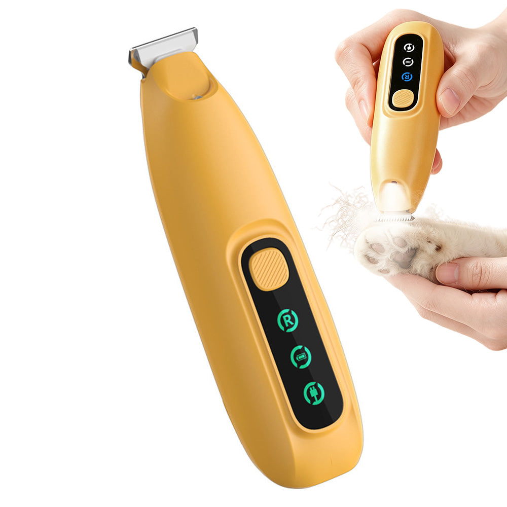 Pet Electric Paw Hair Trimmer with 18mm Ceramic Blade and LED Light