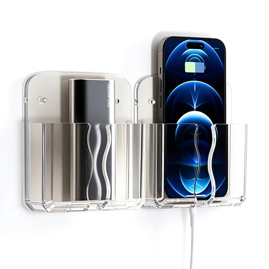 2 PCS Wall Phone Holder No Drill Adhesive Remote Control Organizer for Home Office