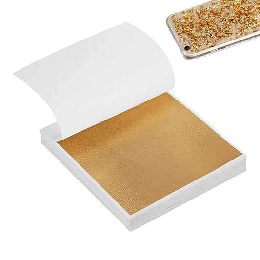 100 PCS Imitation Leaf Sheets Silver Foil Sheets for Nail Art Crafts Furniture