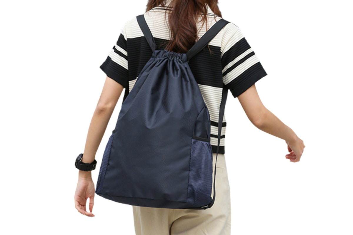 Sport Drawstring Backpack With 2 Pockets Large Capacity Basketball Bag