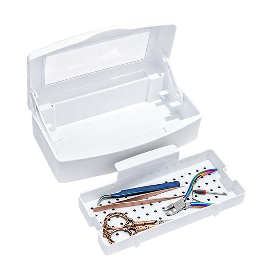 Nail Tool Cleaning Soaking Cleaning Box with Lift Up Filter Tray
